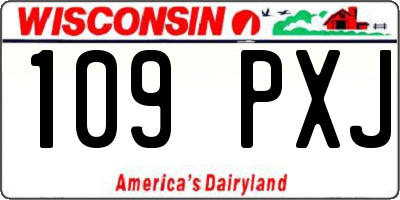 WI license plate 109PXJ