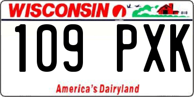 WI license plate 109PXK