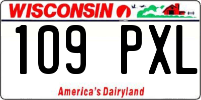 WI license plate 109PXL