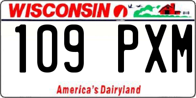 WI license plate 109PXM