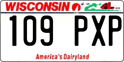 WI license plate 109PXP