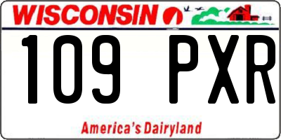 WI license plate 109PXR