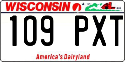 WI license plate 109PXT