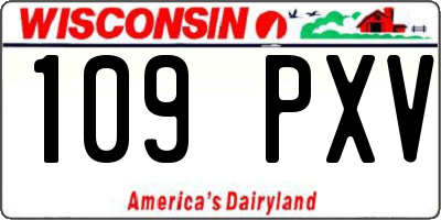 WI license plate 109PXV
