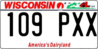 WI license plate 109PXX