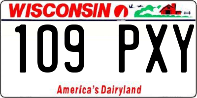 WI license plate 109PXY