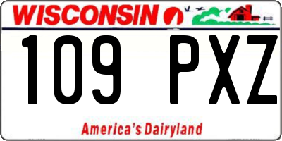 WI license plate 109PXZ