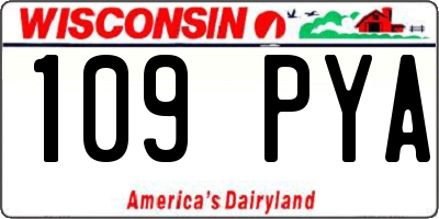 WI license plate 109PYA