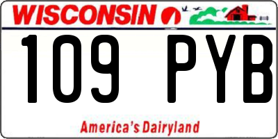 WI license plate 109PYB