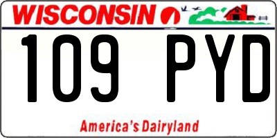 WI license plate 109PYD