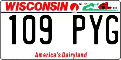WI license plate 109PYG