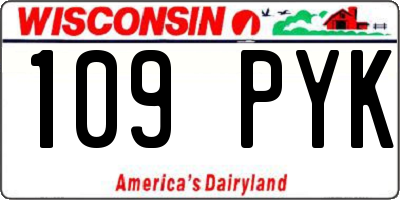 WI license plate 109PYK
