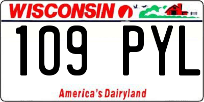 WI license plate 109PYL