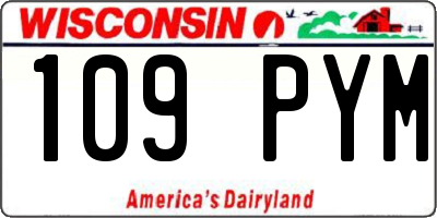 WI license plate 109PYM