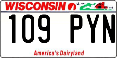 WI license plate 109PYN