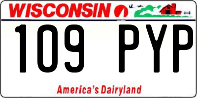 WI license plate 109PYP