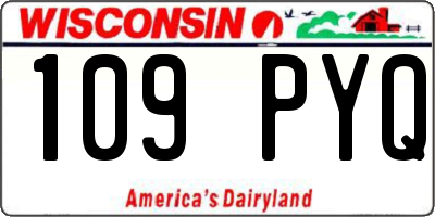 WI license plate 109PYQ