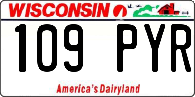 WI license plate 109PYR