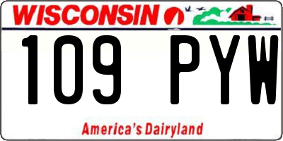 WI license plate 109PYW
