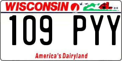 WI license plate 109PYY