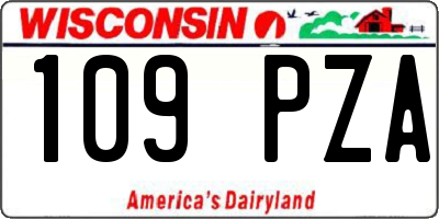 WI license plate 109PZA
