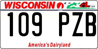 WI license plate 109PZB