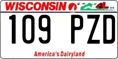 WI license plate 109PZD