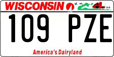 WI license plate 109PZE