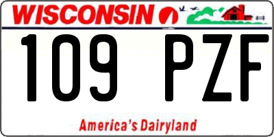 WI license plate 109PZF