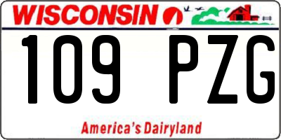 WI license plate 109PZG