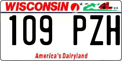 WI license plate 109PZH