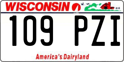 WI license plate 109PZI