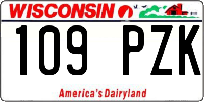 WI license plate 109PZK