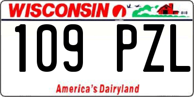 WI license plate 109PZL