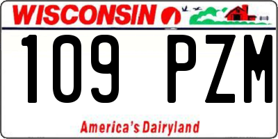 WI license plate 109PZM