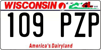WI license plate 109PZP