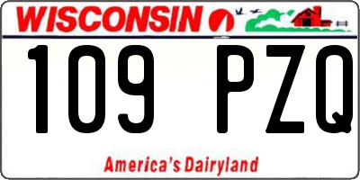 WI license plate 109PZQ