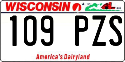 WI license plate 109PZS