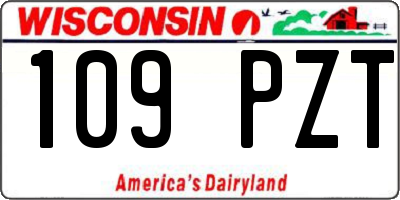 WI license plate 109PZT
