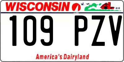 WI license plate 109PZV