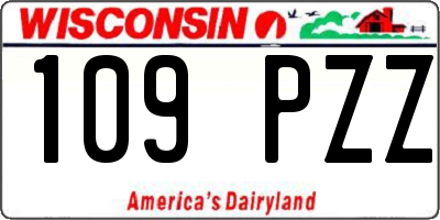 WI license plate 109PZZ