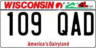 WI license plate 109QAD