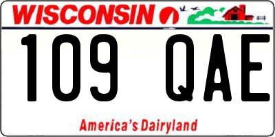 WI license plate 109QAE