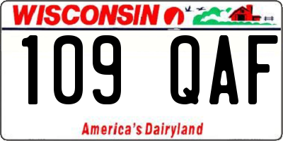 WI license plate 109QAF