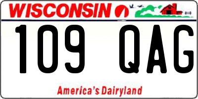 WI license plate 109QAG