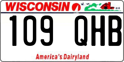 WI license plate 109QHB
