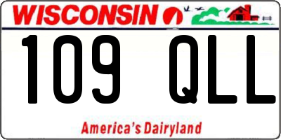 WI license plate 109QLL