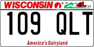 WI license plate 109QLT