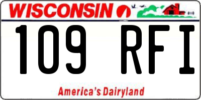 WI license plate 109RFI