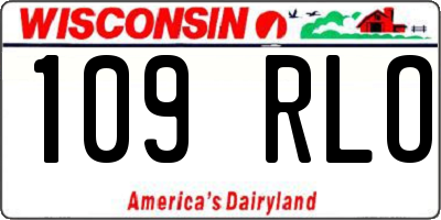 WI license plate 109RLO